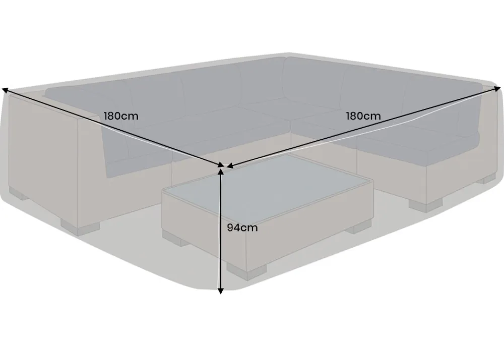 Riess-Ambiente Sitzgruppen|Schutzhauben > Quadratische Schutzhaube PRESTIGE PROTECT 180cm anthrazit Sitzgruppe wetterfest