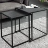 Riess-Ambiente Beistelltische|Industrial Loft > Quadratisches 2er Set Beistelltische MOUNTAIN SOUL 60cm schwarz Naturstein Metall