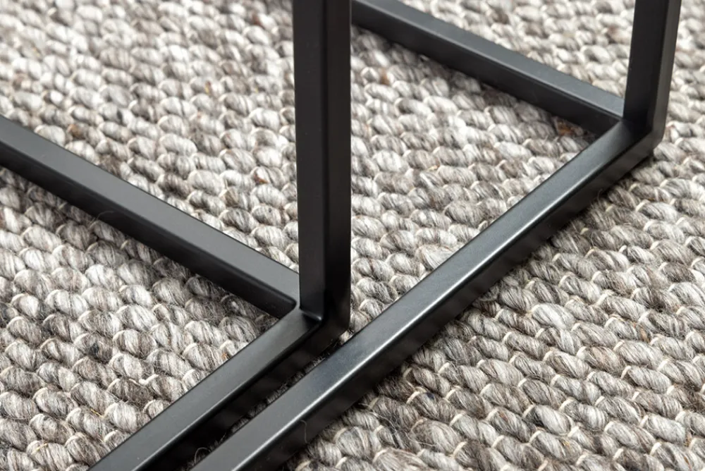 Riess-Ambiente Beistelltische|Industrial Loft > Quadratisches 2er Set Beistelltische MOUNTAIN SOUL 60cm schwarz Naturstein Metall