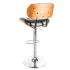 Riess-Ambiente Retro Möbel|Barhocker > Retro Barhocker CLASSICO schwarz 115cm höhenverstellbar mit Lehne Walnussholz-Design