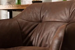 Riess-Ambiente Industrial Loft|Retro Möbel > Retro Barstuhl LOFT 100cm antik braun Microfaser Barhocker mit Armlehne