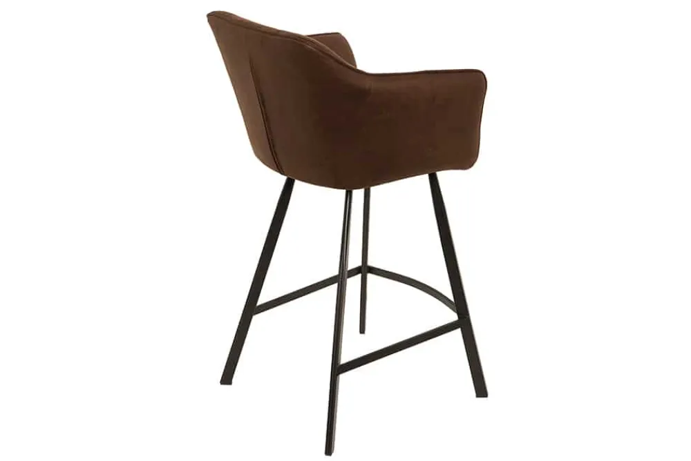 Riess-Ambiente Industrial Loft|Retro Möbel > Retro Barstuhl LOFT 100cm antik braun Microfaser Barhocker mit Armlehne