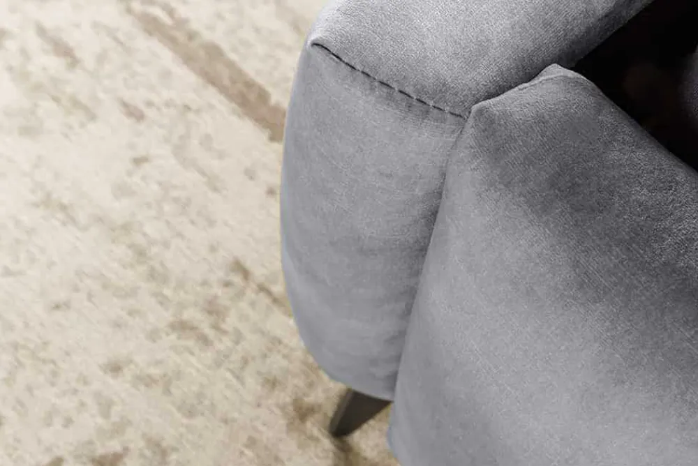 Riess-Ambiente Skandinavisch|Polsterbetten > Retro Bett AMSTERDAM 180x200cm grau Samt schwarz Metall Polsterbett