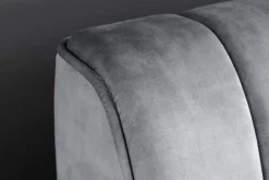 Riess-Ambiente Skandinavisch|Polsterbetten > Retro Bett AMSTERDAM 160x200cm grau Samt schwarz Metall Polsterbett