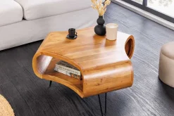 Riess-Ambiente Mehr...|Couchtische > Retro Couchtisch ORGANIC LIVING 70cm braun Akazie Massivholz honey finish Stauraum
