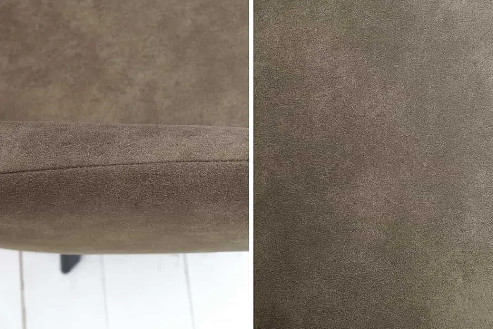 Riess-Ambiente Retro Möbel|Industrial Loft > Retro Design Stuhl LUCCA antik taupe Microfaser mit Armlehne Steppung gepolstert