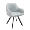 Riess-Ambiente Retro Möbel|Industrial Loft > Retro Design Stuhl LUCCA stone grau Microfaser mit Armlehne Steppung gepolstert