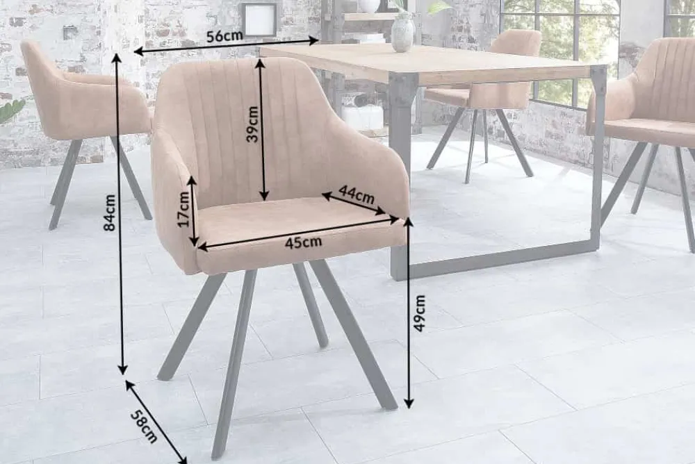 Riess-Ambiente Retro Möbel|Industrial Loft > Retro Design Stuhl LUCCA vintage braun Microfaser mit Armlehne Steppung gepolstert