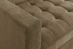 Riess-Ambiente Skandinavisch|Retro Möbel > Retro Ecksofa STOCKHOLM 220cm taupe Cord Federkern 3-Sitzer