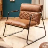 Riess-Ambiente Loungesessel|Retro Möbel > Retro Lounge Sessel MUSTANG LOUNGER antik hellbraun mit Ziersteppung