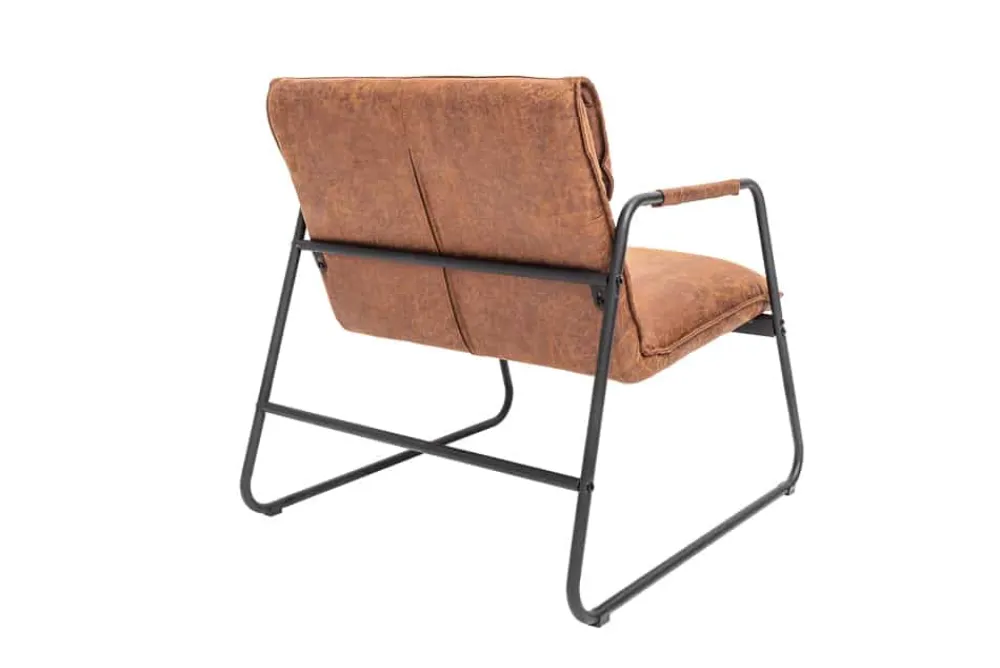 Riess-Ambiente Loungesessel|Retro Möbel > Retro Lounge Sessel MUSTANG LOUNGER antik hellbraun mit Ziersteppung