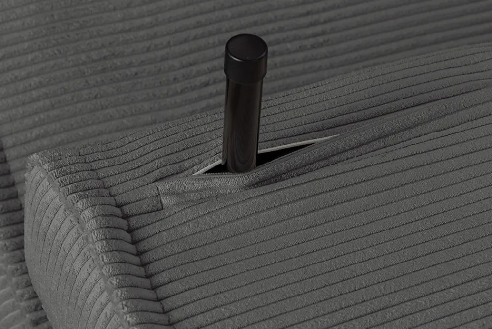 Riess-Ambiente Sessel|Retro Möbel > Retro Schlafsessel SMART MULTIFUNCTION 100cm grau Cord Bettfunktion inkl. Kissen
