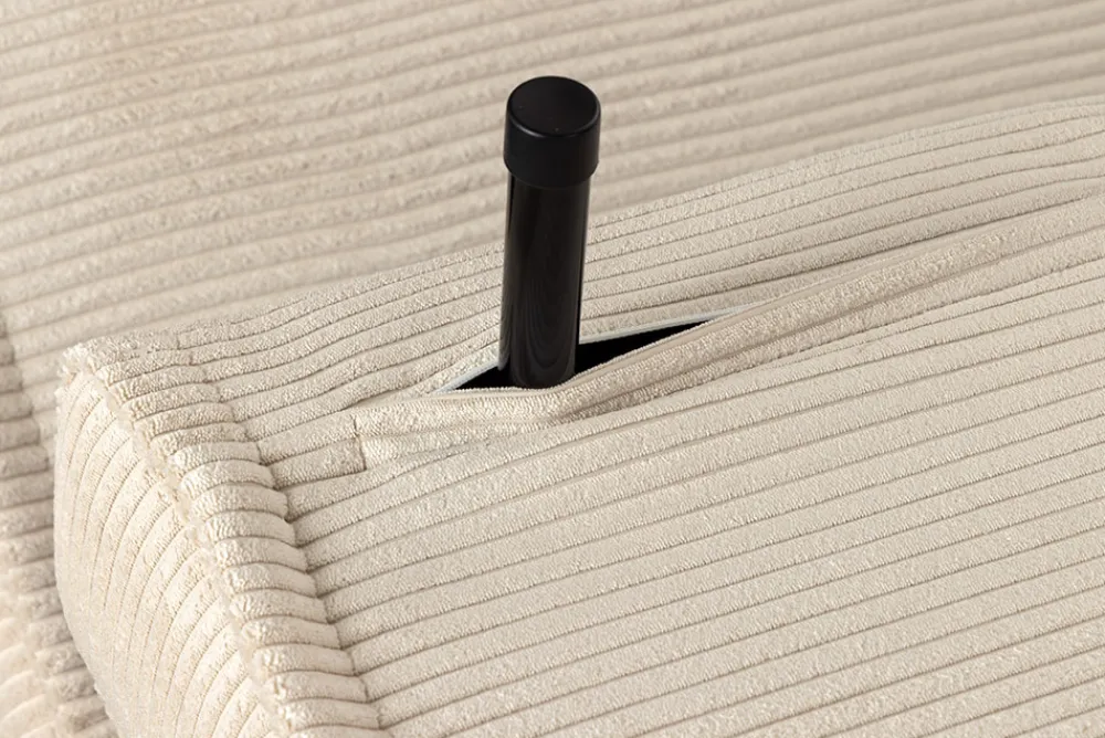 Riess-Ambiente Sessel|Retro Möbel > Retro Schlafsessel SMART MULTIFUNCTION 140cm beige Cord Bettfunktion inkl. Kissen