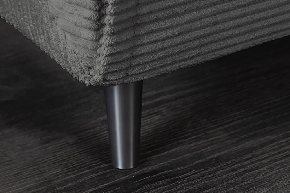 Riess-Ambiente Sessel|Retro Möbel > Retro Schlafsessel SMART MULTIFUNCTION 140cm grau Cord Bettfunktion inkl. Kissen