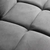 Riess-Ambiente Samt Möbel|Retro Möbel > Retro Schlafsofa BOUTIQUE 215cm grau Samt 3-Sitzer mit schwarzen Füßen