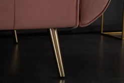 Riess-Ambiente Samt Möbel|Retro Möbel > Retro Schlafsofa DIVANI 220cm altrosa Samt goldene Metallfüße 3-Sitzer mit Bettfunktion