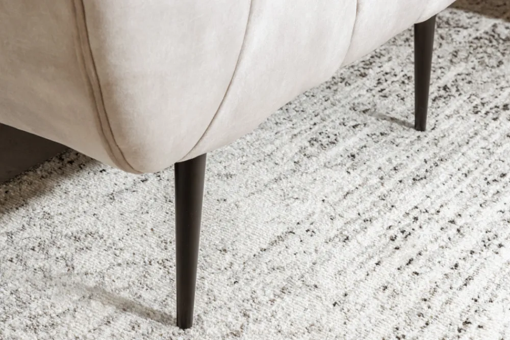 Riess-Ambiente Sessel|Retro Möbel > Retro Sessel NOBLESSE 105cm champagner beige Samt mit Ziersteppung