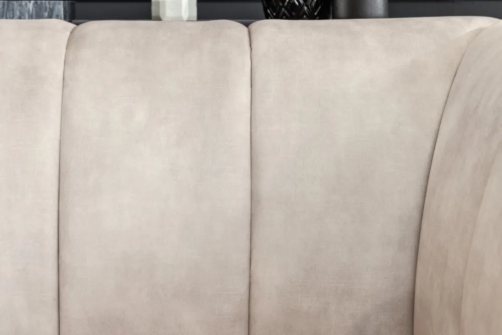 Riess-Ambiente Sessel|Retro Möbel > Retro Sessel NOBLESSE 105cm champagner beige Samt mit Ziersteppung