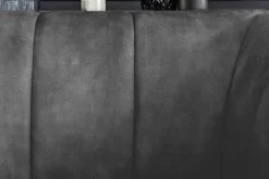 Riess-Ambiente Sessel|Retro Möbel > Retro Sessel NOBLESSE 105cm grau Samt schwarze Metallfüße Federkern Ziersteppung