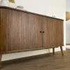Riess-Ambiente Industrial Loft|Retro Möbel > Retro Sideboard VALHALLA WOOD 160cm smoked Eichenholz Schiebetüren