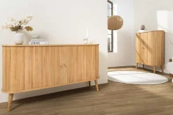 Riess-Ambiente Industrial Loft|Retro Möbel > Retro Sideboard VALHALLA WOOD 160cm natur Eichenholz Schiebetüren