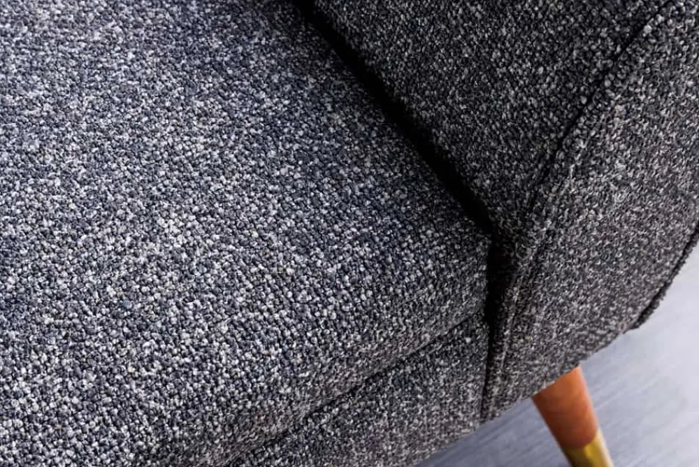 Riess-Ambiente Skandinavisch|Sitzbänke > Retro Sitzbank SCARLETT 90cm anthrazit Bouclé mit Armlehnen