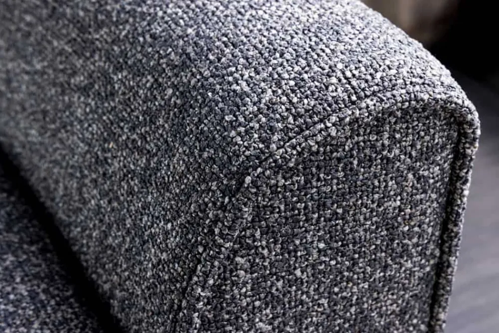 Riess-Ambiente Skandinavisch|Sitzbänke > Retro Sitzbank SCARLETT 90cm anthrazit Bouclé mit Armlehnen