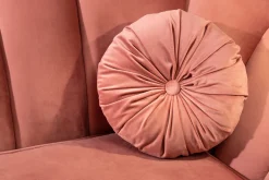 Riess-Ambiente Samt Möbel|Retro Möbel > Retro 3-Sitzer Sofa ARIELLE 220cm altrosa Samt goldene Metallfüße Ziersteppung