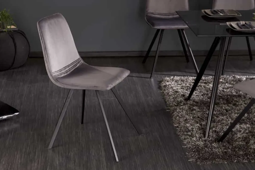 Riess-Ambiente Retro Möbel|Industrial Loft > Retro Stuhl AMSTERDAM CHAIR dunkelgrau Samt Designklassiker