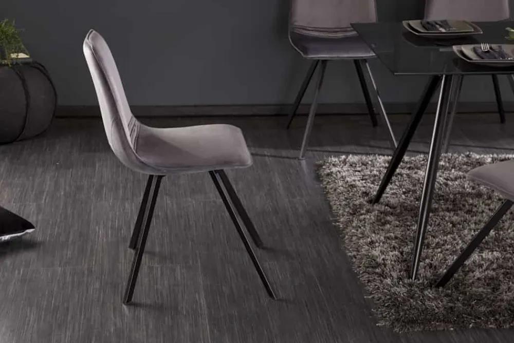 Riess-Ambiente Retro Möbel|Industrial Loft > Retro Stuhl AMSTERDAM CHAIR dunkelgrau Samt Designklassiker