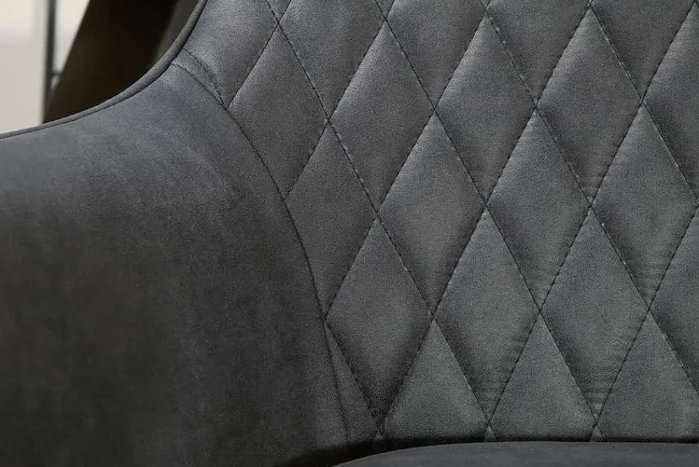 Riess-Ambiente Retro Möbel|Stühle > Retro Stuhl PALERMO anthrazit mit Armlehne und Ziersteppung