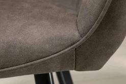 Riess-Ambiente Retro Möbel|Stühle > Retro Stuhl PALERMO taupe mit Armlehne und Ziersteppung
