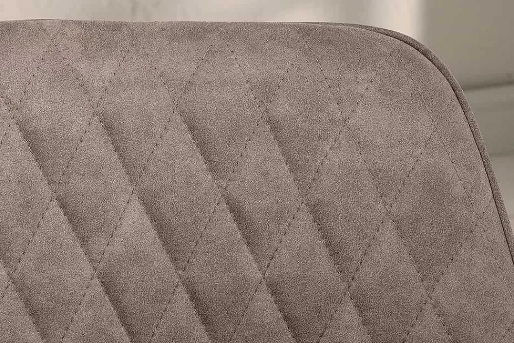 Riess-Ambiente Retro Möbel|Stühle > Retro Stuhl PALERMO taupe mit Armlehne und Ziersteppung