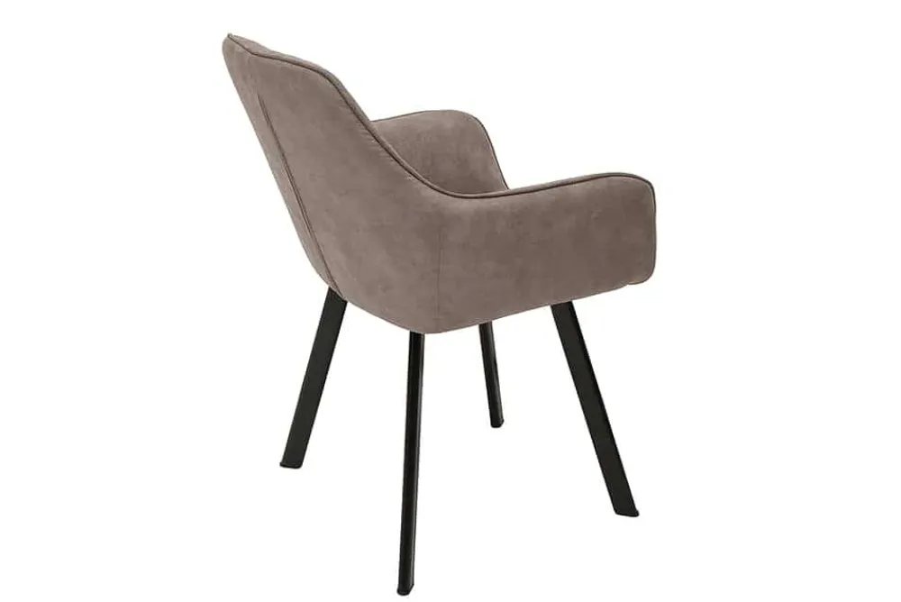 Riess-Ambiente Retro Möbel|Stühle > Retro Stuhl PALERMO taupe mit Armlehne und Ziersteppung