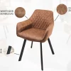 Riess-Ambiente Retro Möbel|Stühle > Retro Stuhl PALERMO vintage hellbraun mit Armlehne und Ziersteppung