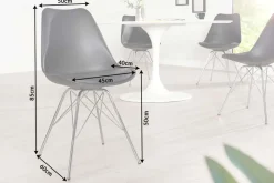 Riess-Ambiente Skandinavisch|Retro Möbel > Retro Stuhl SCANDINAVIA MEISTERSTÜCK schwarz verchromtes Gestell