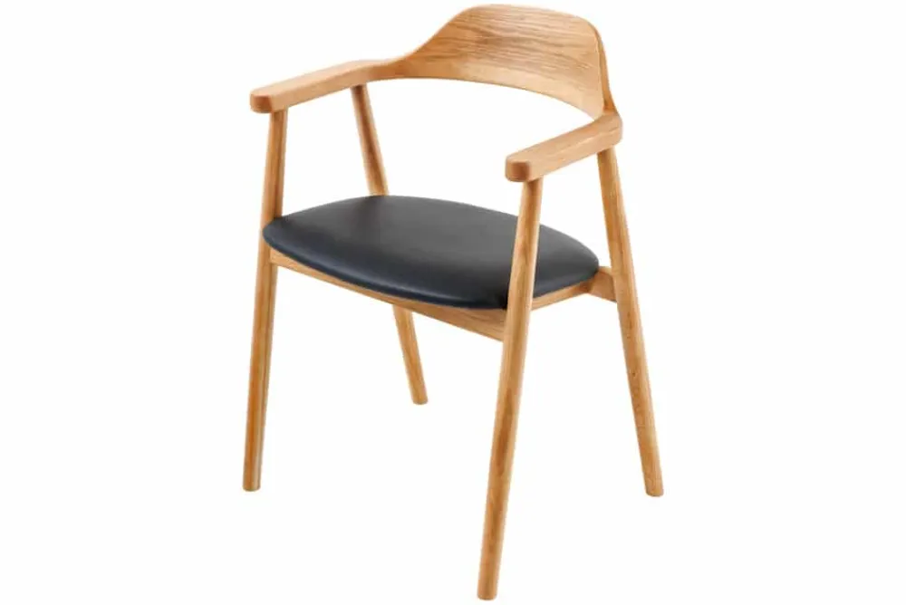 Riess-Ambiente Retro Möbel|Stühle > Retro Stuhl VALHALLA WOOD matt-braun Eiche Massivholz mit Armlehne
