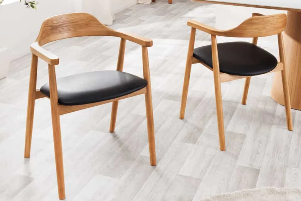 Riess-Ambiente Retro Möbel|Stühle > Retro Stuhl VALHALLA WOOD matt-braun Eiche Massivholz mit Armlehne