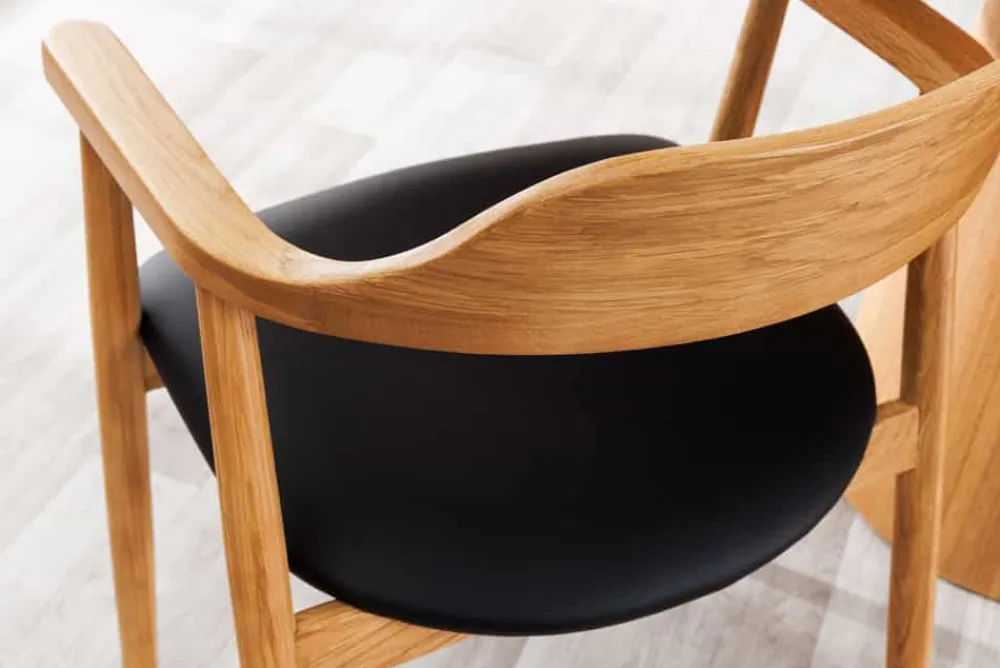 Riess-Ambiente Retro Möbel|Stühle > Retro Stuhl VALHALLA WOOD matt-braun Eiche Massivholz mit Armlehne
