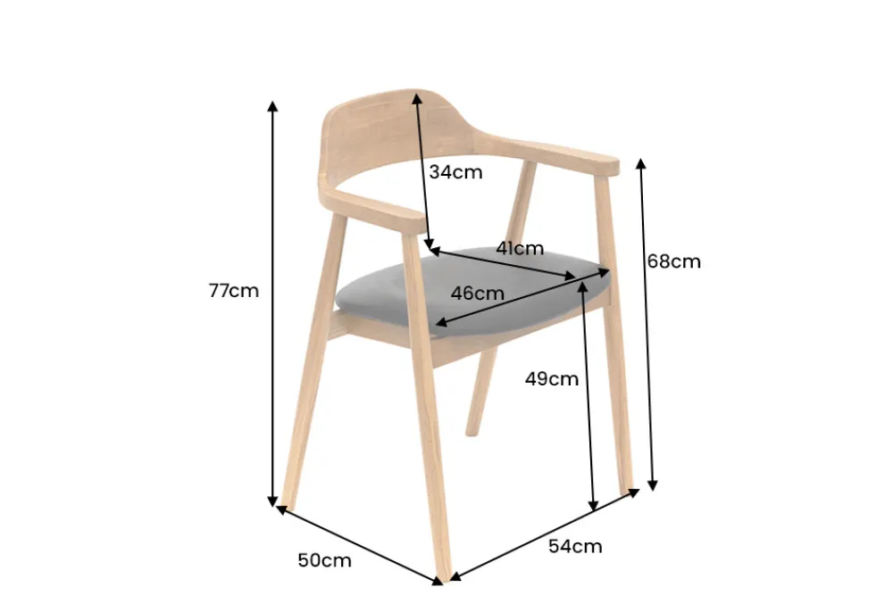 Riess-Ambiente Retro Möbel|Stühle > Retro Stuhl VALHALLA WOOD matt-braun Eiche Massivholz mit Armlehne