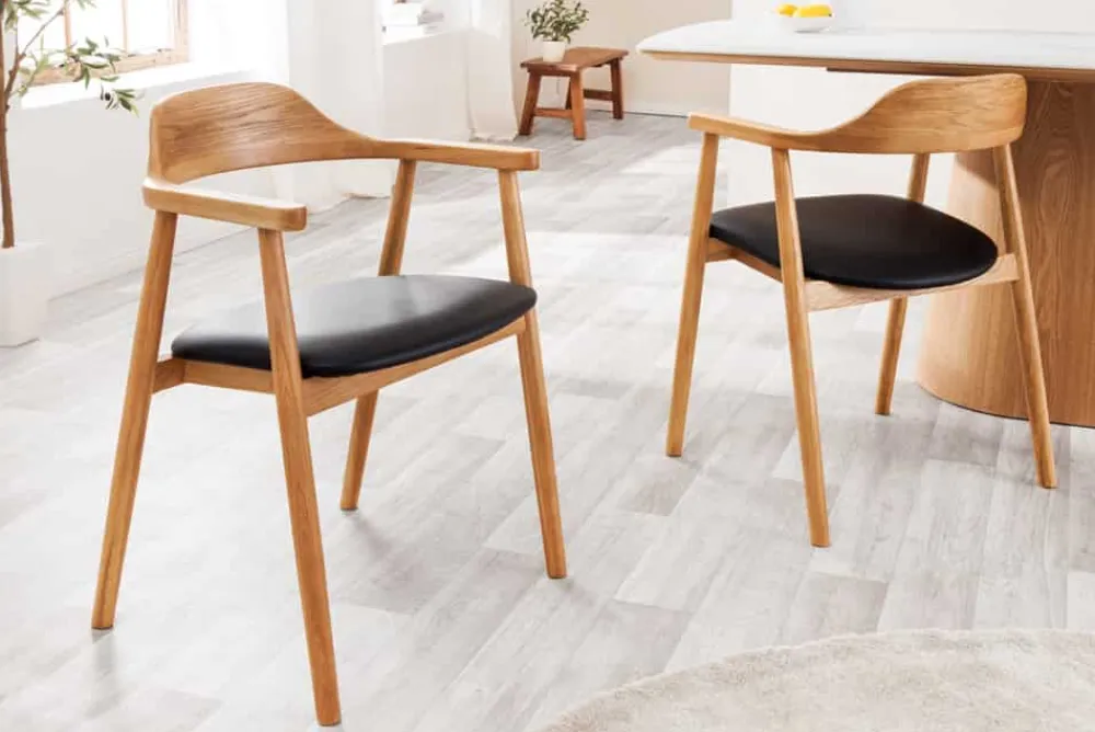 Riess-Ambiente Retro Möbel|Stühle > Retro Stuhl VALHALLA WOOD matt-braun Eiche Massivholz mit Armlehne