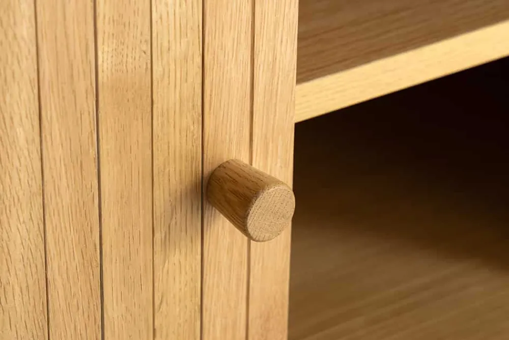Riess-Ambiente Industrial Loft|Retro Möbel > Retro TV-Board VALHALLA WOOD 160cm natur Eichenholz Schiebetüren Lowboard