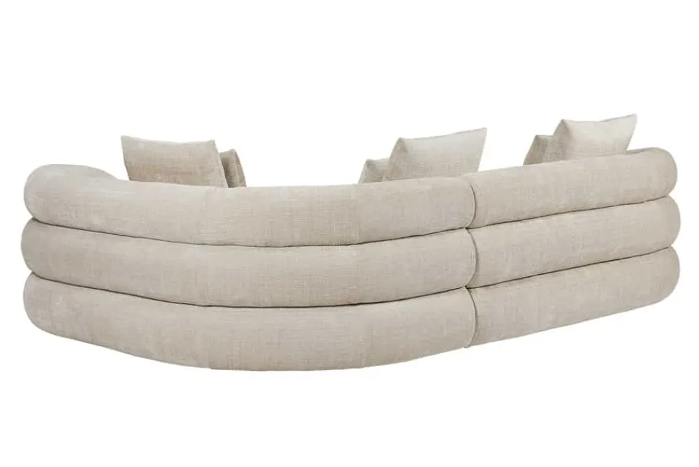 Riess-Ambiente Retro Möbel|Xxl Sofa > Retro Wohnlandschaft VOGUE 290cm beige Chenille XXL-Sofa organische Form inkl. Kissen