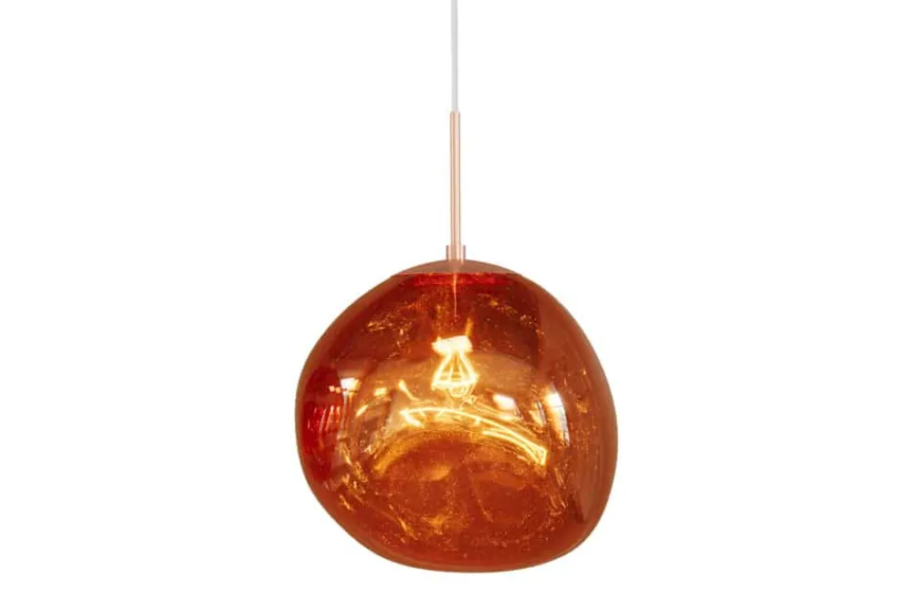 Riess-Ambiente Hängelampen > Runde Hängelampe LIQUID DIAMOND 20cm kupfer Glas Stahl Kugelleuchte