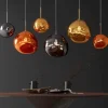Riess-Ambiente Hängelampen|Industrial Loft > Runde Hängelampe LIQUID DIAMOND 20cm smoke Glas Stahl Kugelleuchte