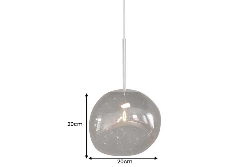 Riess-Ambiente Hängelampen|Industrial Loft > Runde Hängelampe LIQUID DIAMOND 20cm smoke Glas Stahl Kugelleuchte