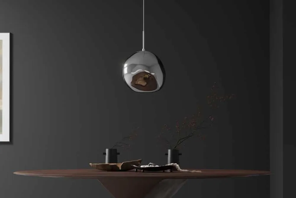 Riess-Ambiente Hängelampen|Industrial Loft > Runde Hängelampe LIQUID DIAMOND 35cm smoke Glas Stahl Kugelleuchte