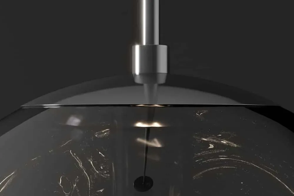Riess-Ambiente Hängelampen|Industrial Loft > Runde Hängelampe LIQUID DIAMOND 35cm smoke Glas Stahl Kugelleuchte