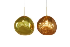 Riess-Ambiente Goldene Möbel|Hängelampen > Runde Hängelampe LIQUID DIAMOND 35cm gold Glas Stahl Kugelleuchte
