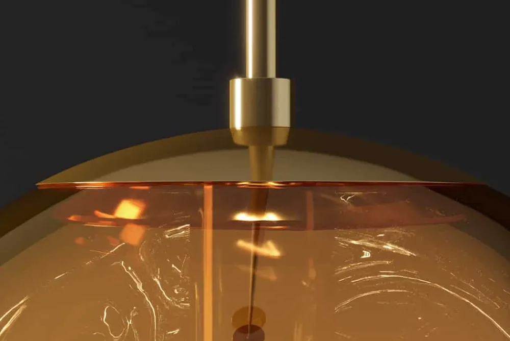 Riess-Ambiente Goldene Möbel|Hängelampen > Runde Hängelampe LIQUID DIAMOND 35cm gold Glas Stahl Kugelleuchte